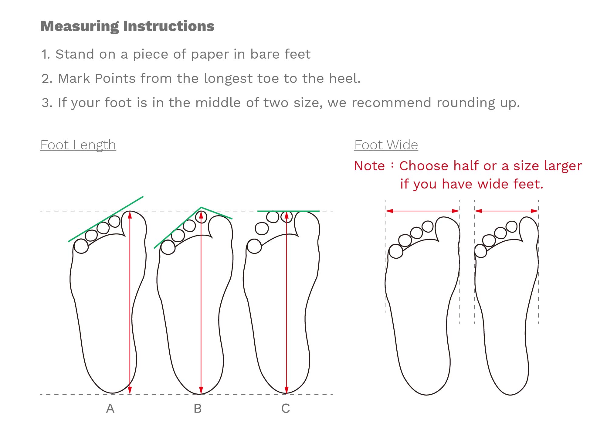 wide foot size